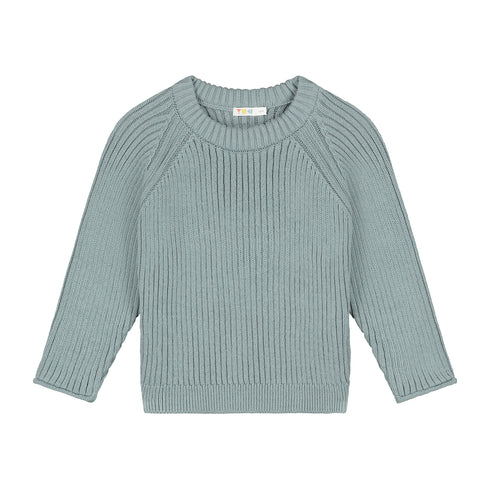 Big Rib Knitted Sweater - WHALE BLUE