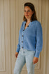 Balloon Sleeve Knitted WOMEN'S Cardigan - CORNFLOWER