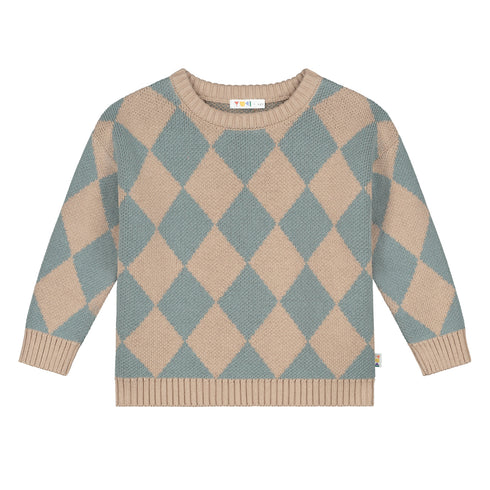 Checkered Knitted Sweater - FROZEN
