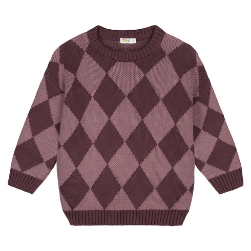 Checkered Knitted Sweater - MELLOW