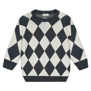 Checkered Knitted Sweater - CHECKMATE