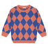 Checkered Knitted Sweater - COBALT