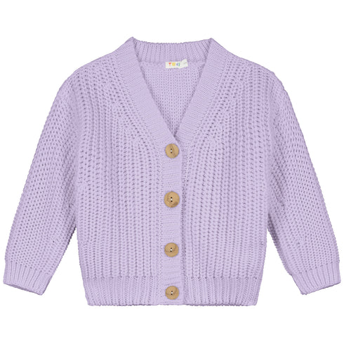 Chunky Knitted Cardigan - LILAC