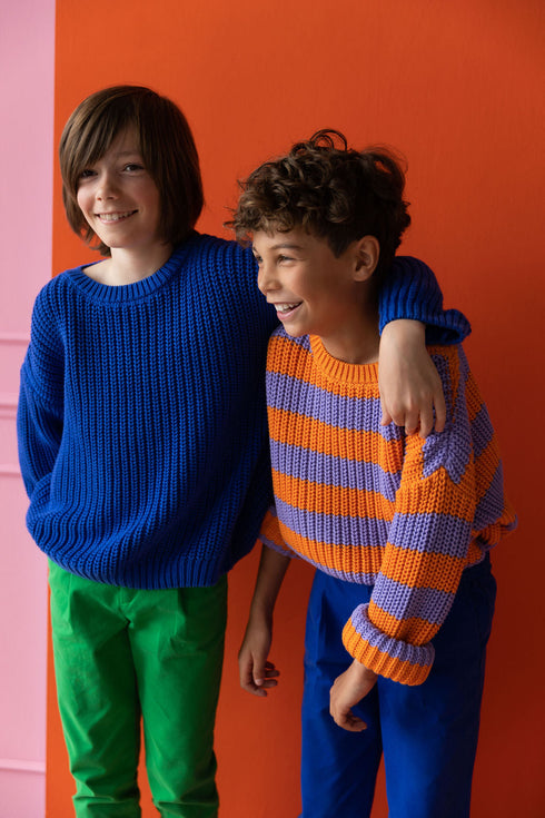 Chunky Knitted Sweater - BLUEBERRY