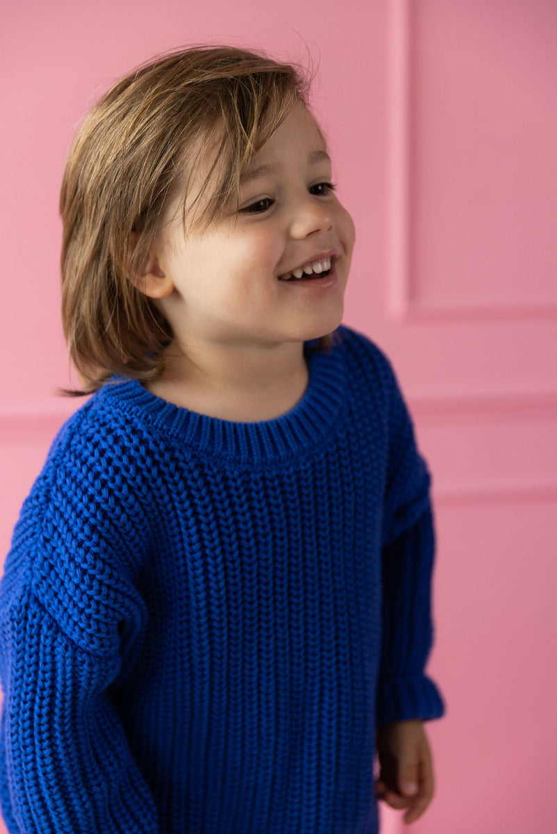 Yuki Originals Chunky Knit Sweater for kids Color Blueberry Yuki