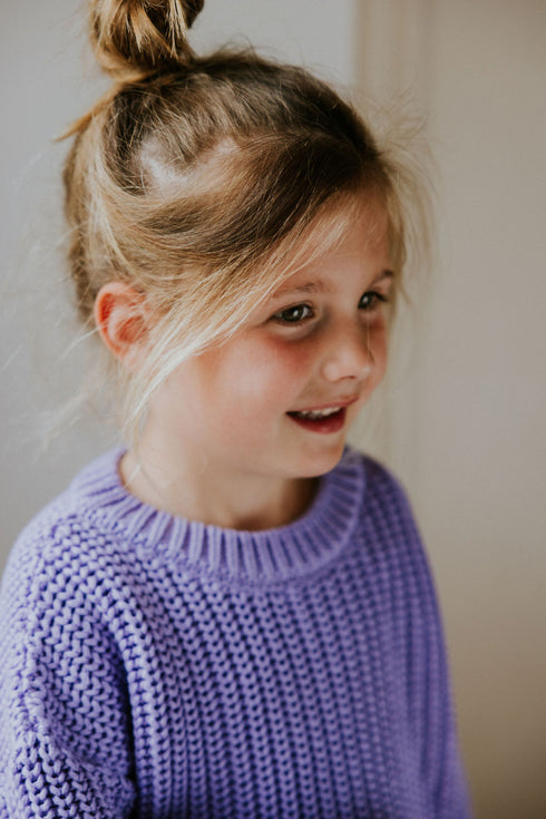 Chunky Knitted Sweater - LAVENDER
