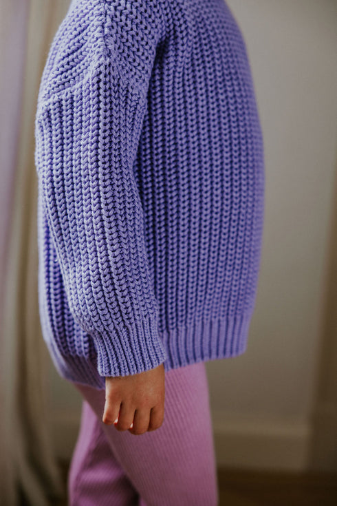 Chunky Knitted Sweater - LAVENDER