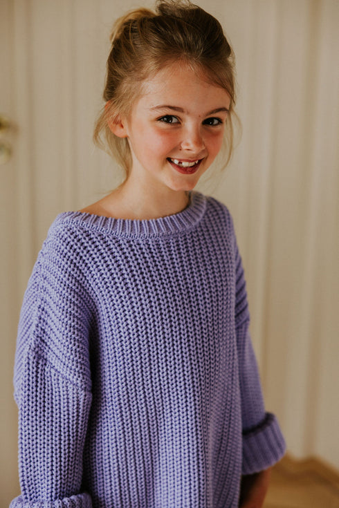 Chunky Knitted Sweater - LAVENDER