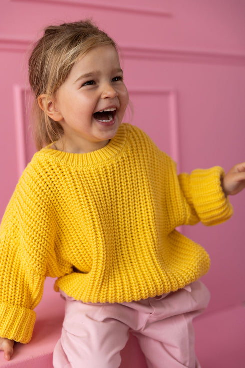 Chunky Knitted Sweater - LEMON