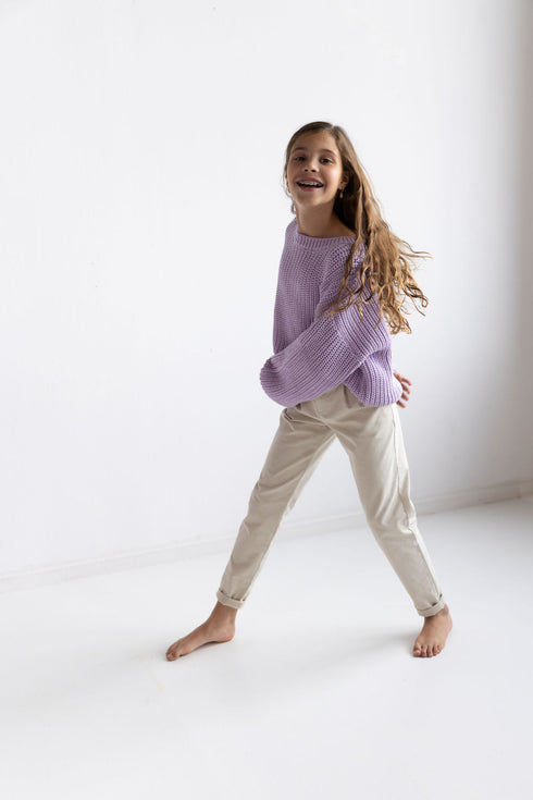 Chunky Knitted Sweater - LILAC (PO)