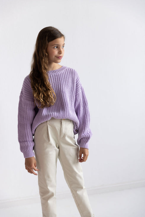 Chunky Knitted Sweater - LILAC (PO)