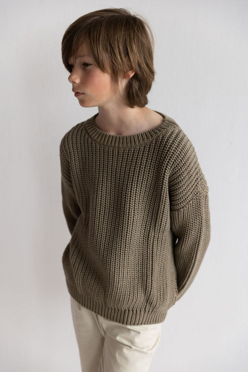 Chunky Knitted Sweater - SAGE (PO)