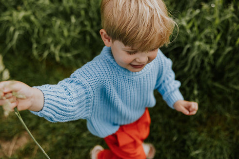 Chunky Knitted Sweater - SKY