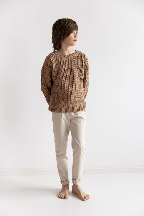 Chunky Knitted Sweater - TOFFEE (PO)