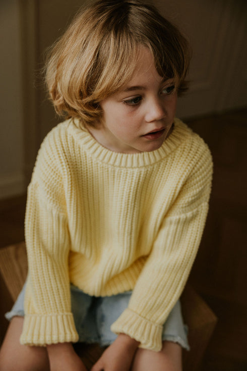 Chunky Knitted Sweater - VANILLA