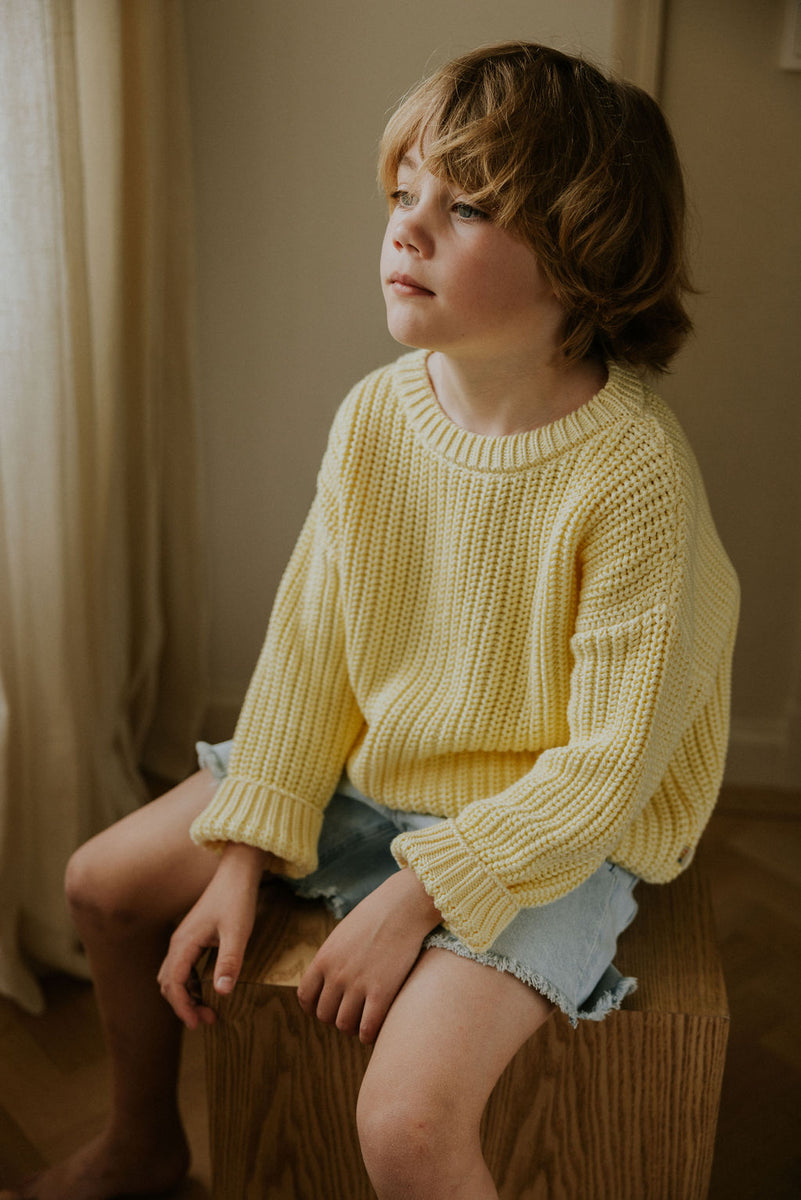 Yuki Chunky Knit Sweater for kids Color Vanilla – Yuki Kidswear