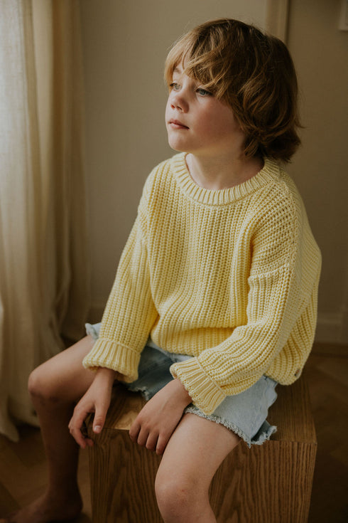 Chunky Knitted Sweater - VANILLA