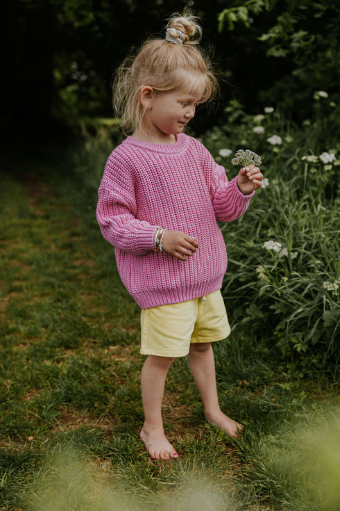 Chunky Knitted Sweater - BUBBLE GUM PINK
