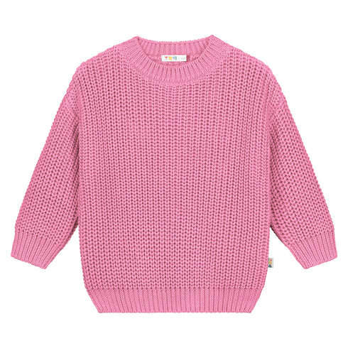 Chunky Knitted Sweater - BUBBLE GUM PINK