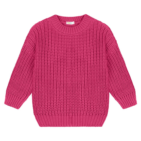 Chunky Knitted Sweater - FUCHSIA