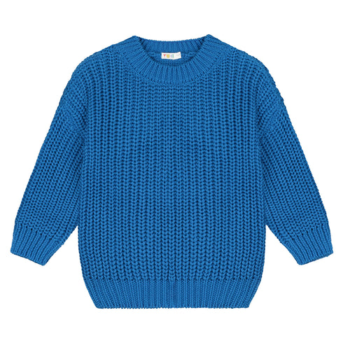 Chunky Knitted Sweater - ROYAL BLUE