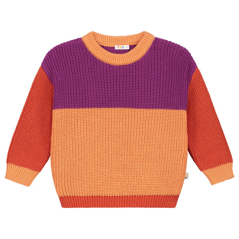 Color Block Sweater - PARROT