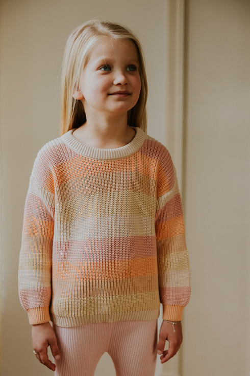 Stripes Knitted Sweater - MAPLE SUGAR (PO)