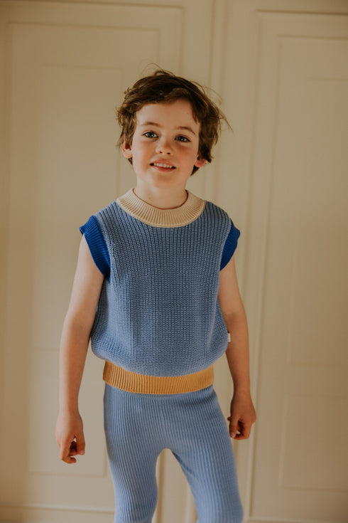 Color Block Spencer - CORNFLOWER (PO)