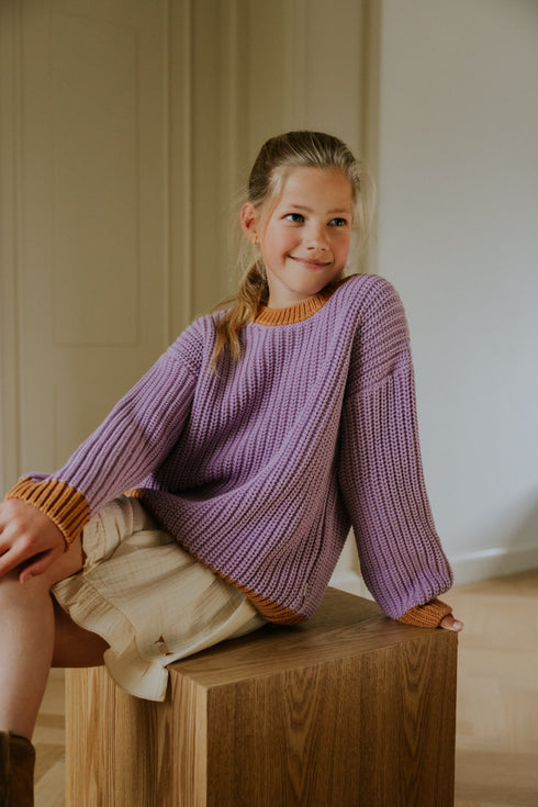 Chunky Knitted Sweater - LAVENDER BREEZE (PO)