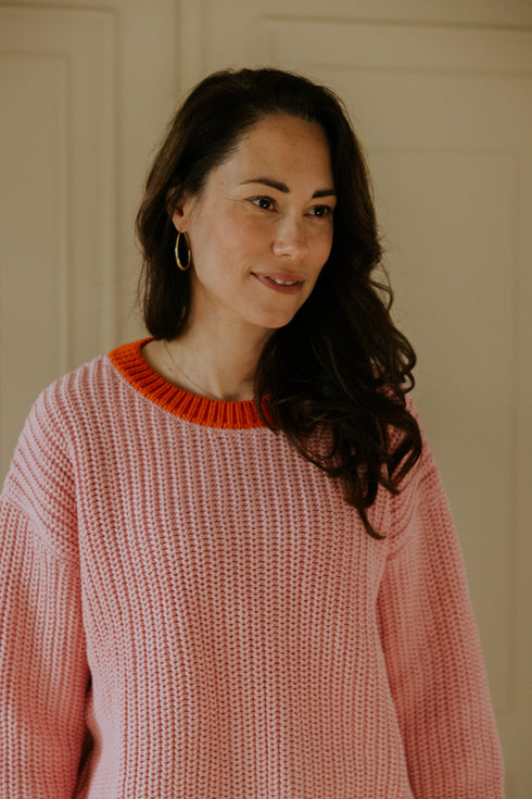 Chunky Knitted WOMEN'S Sweater - LIPSTICK (PO)
