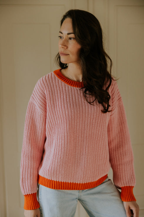 Chunky Knitted WOMEN'S Sweater - LIPSTICK (PO)