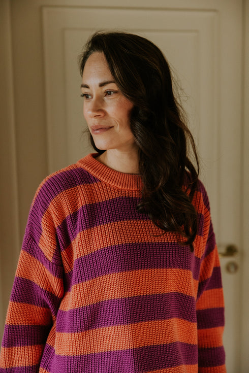 Stripes Knitted WOMEN'S Sweater - SORBET