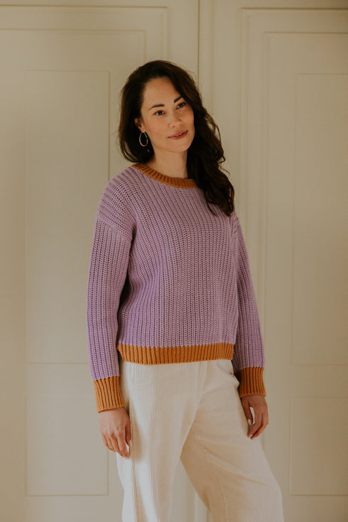Chunky Knitted WOMEN'S Sweater - LAVENDER BREEZE (PO)