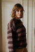 Stripes Knitted WOMEN'S Sweater - AUBERGINE