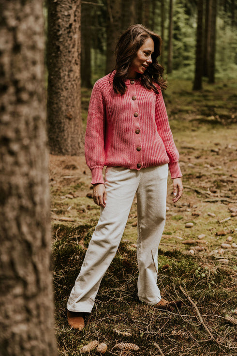 Raglan Knitted WOMEN'S Cardigan - PUNCH (PO)