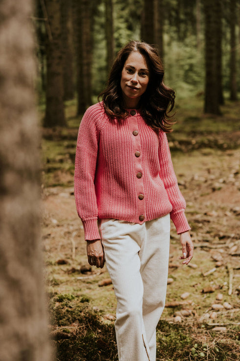 Raglan Knitted WOMEN'S Cardigan - PUNCH (PO)