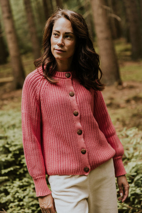 Raglan Knitted WOMEN'S Cardigan - PUNCH (PO)