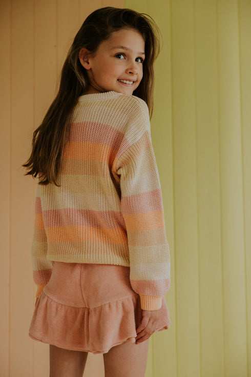 Stripes Knitted Sweater - MAPLE SUGAR (PO)