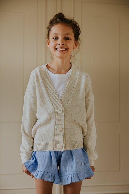 Jersey Cardigan (v-neck) - SALTED SPECKLES (PO)