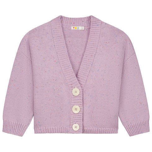 Jersey Cardigan (v-neck) - LILAC SPECKLES (PO)