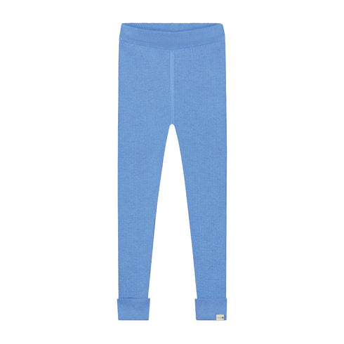 Knitted Leggings Fine Rib - CORNFLOWER