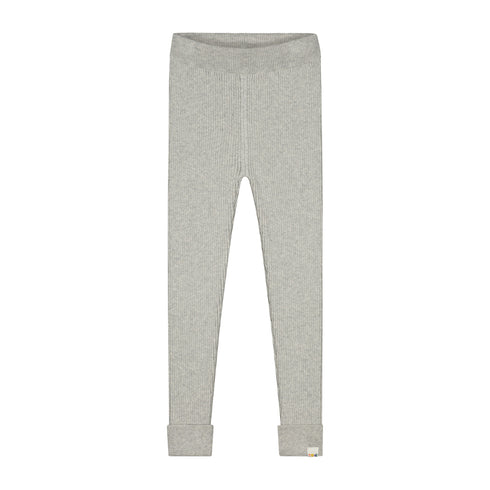 Knitted Leggings Fine Rib - GREY MELANGE