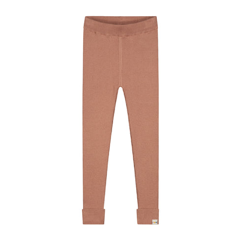 Knitted Leggings Fine Rib - VINTAGE PINK