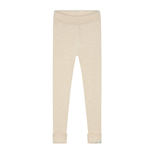 Knitted Leggings Fine Rib - SAND MELANGE