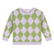 Checkered Knitted Sweater - PISTACHIO