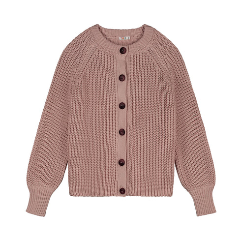 Balloon Sleeve Knitted WOMEN'S Cardigan - MIST