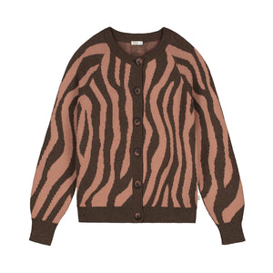 Raglan Knitted WOMEN'S Cardigan - PINK ZEBRA