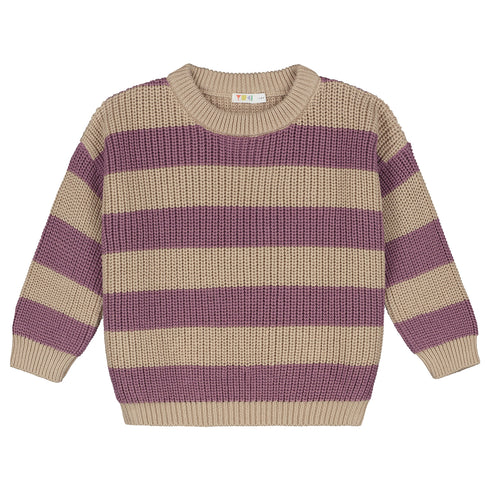 Stripes Knitted Sweater - DOVE