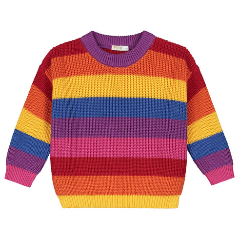 Stripes Knitted Sweater - RAINBOW GLOW