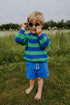 Stripes Knitted Sweater - PEACOCK